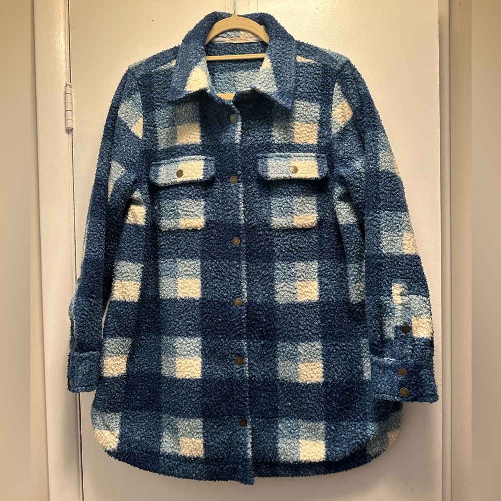 Soft Surroundings Blue and White Shacket size medium